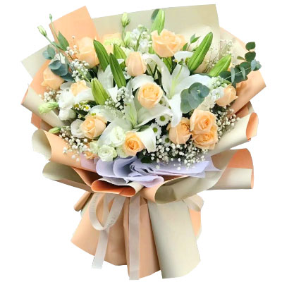 孝感19朵香槟玫瑰百合，你是我的真爱